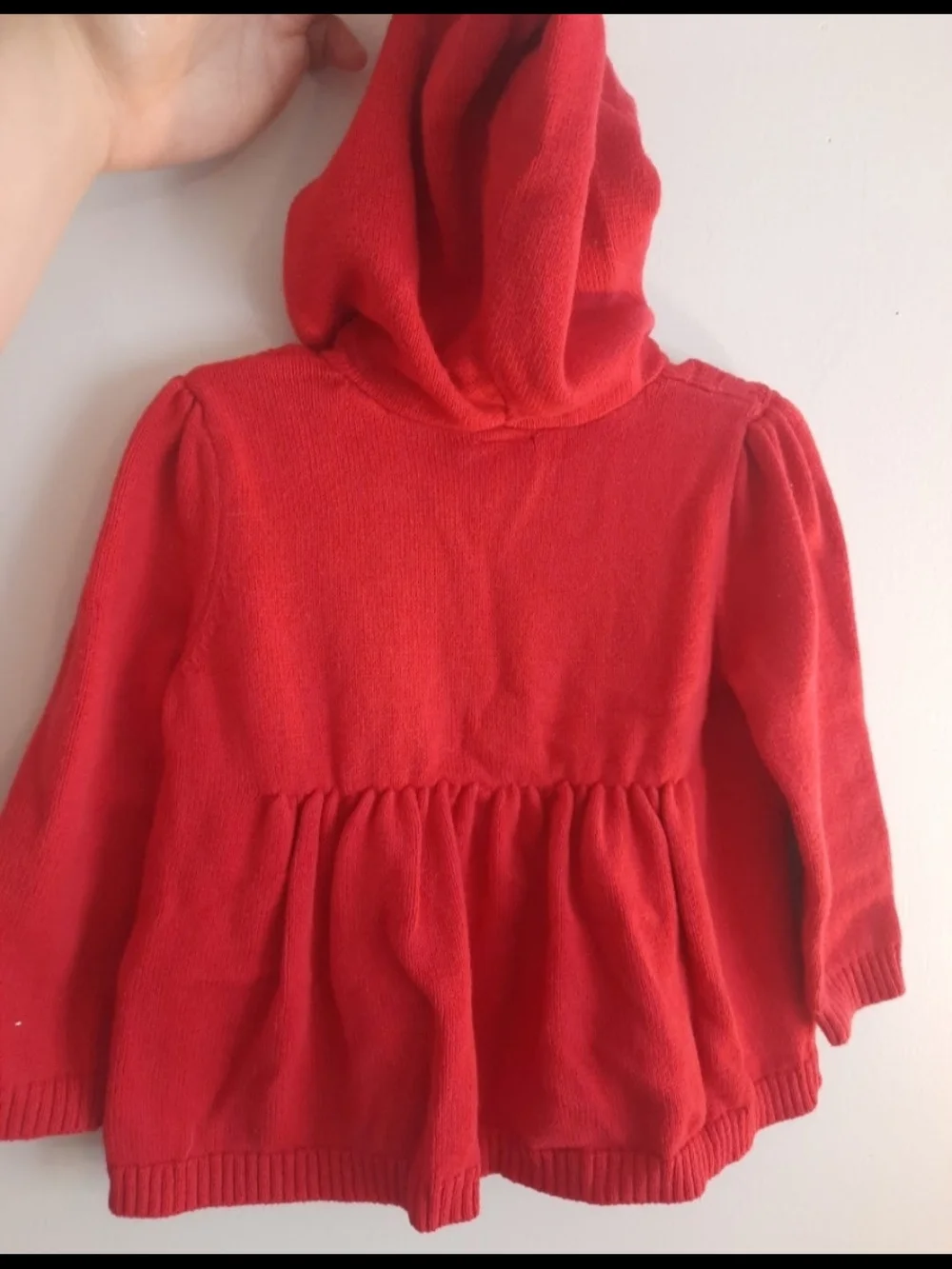 Gymboree Red Hooded Cable Cardigan Sweater